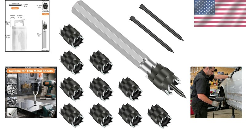 Spot Weld Removal Tool Kit 13pcs High Speed Steel Auto Body Panel Repair gallery
