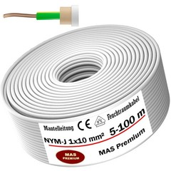 5-100m moisture-resistant cable, power cable, sheathed cable NYM-J 1×10 mm²…