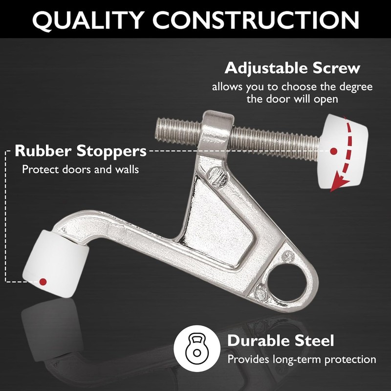 Jumbo Hinge Pin Door Stop Wall Protector Model 181834 Design House, Satin Nickel gallery