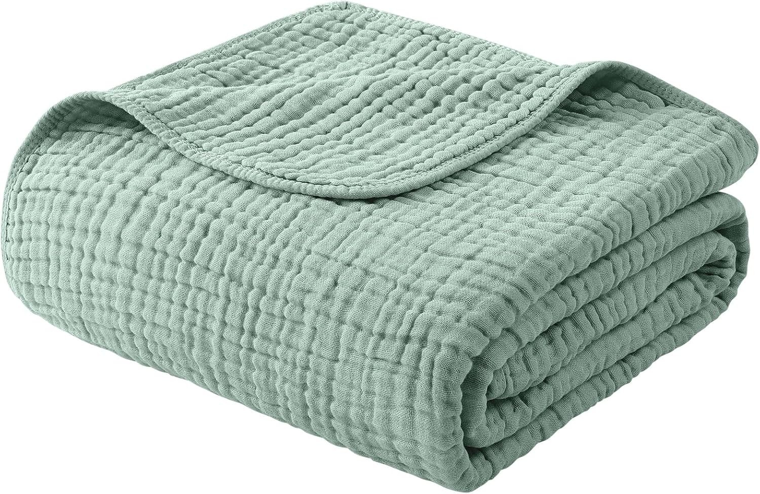Muslin Blanket 100% Organic Cotton Large Twin Size 60" X 80" for Bed Couch Summe gallery