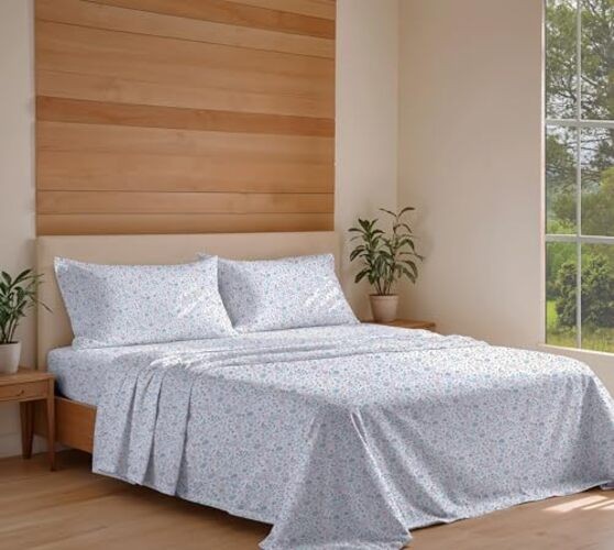 100% Cotton Organic Percale Sheets Size – Crisp Cooling Bed King Multi Paisley gallery