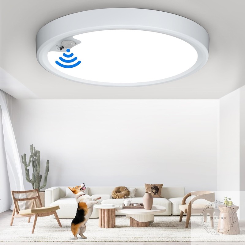 Motion Sensor Ceiling Light Wired, LED Flush Mount Ceiling Light Fixture 18W/ gallery