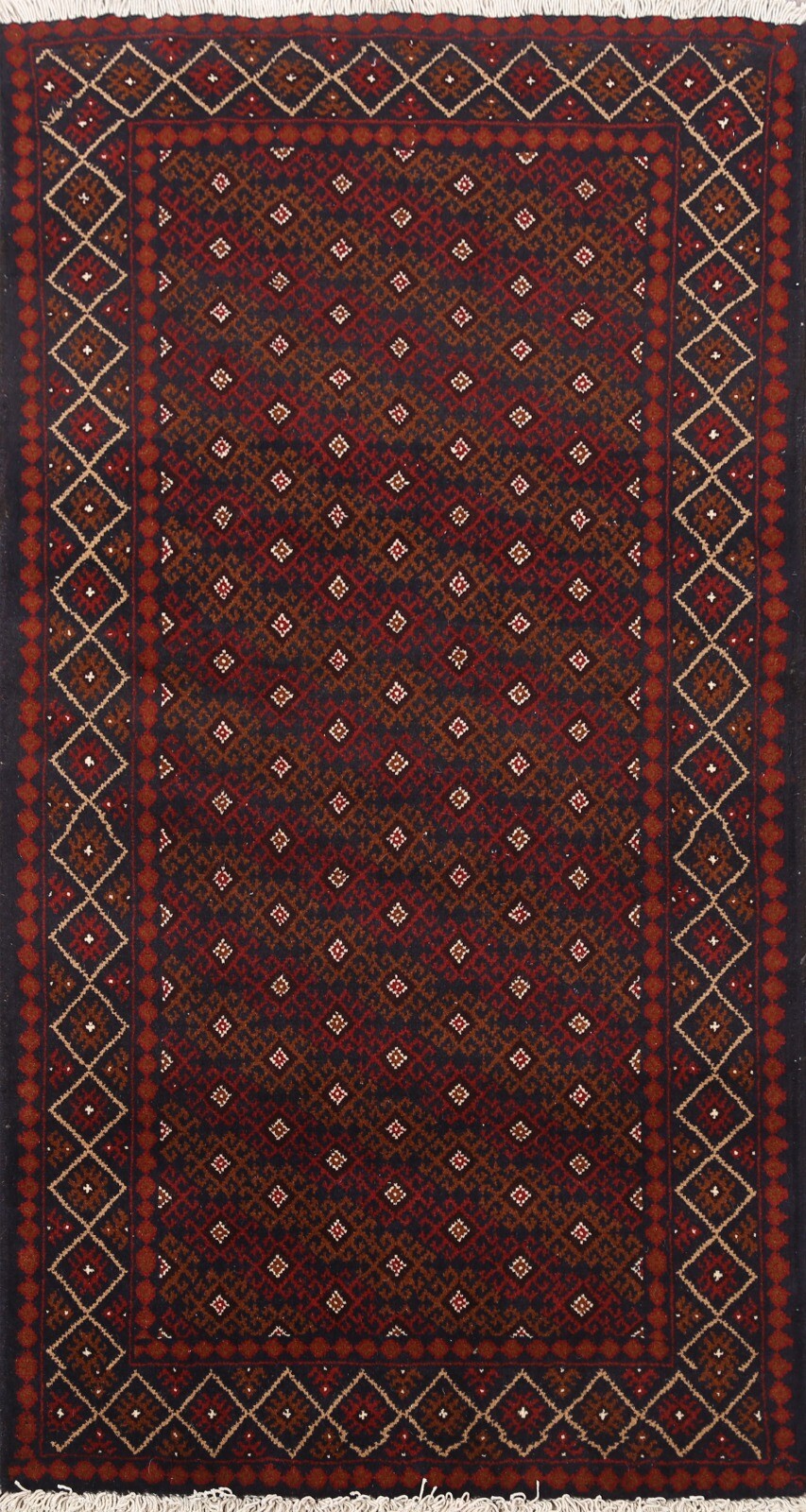 All-Over Geometric Balouch Afghan Oriental Area Rug Hand-Knotted Wool Carpet 3x5 gallery