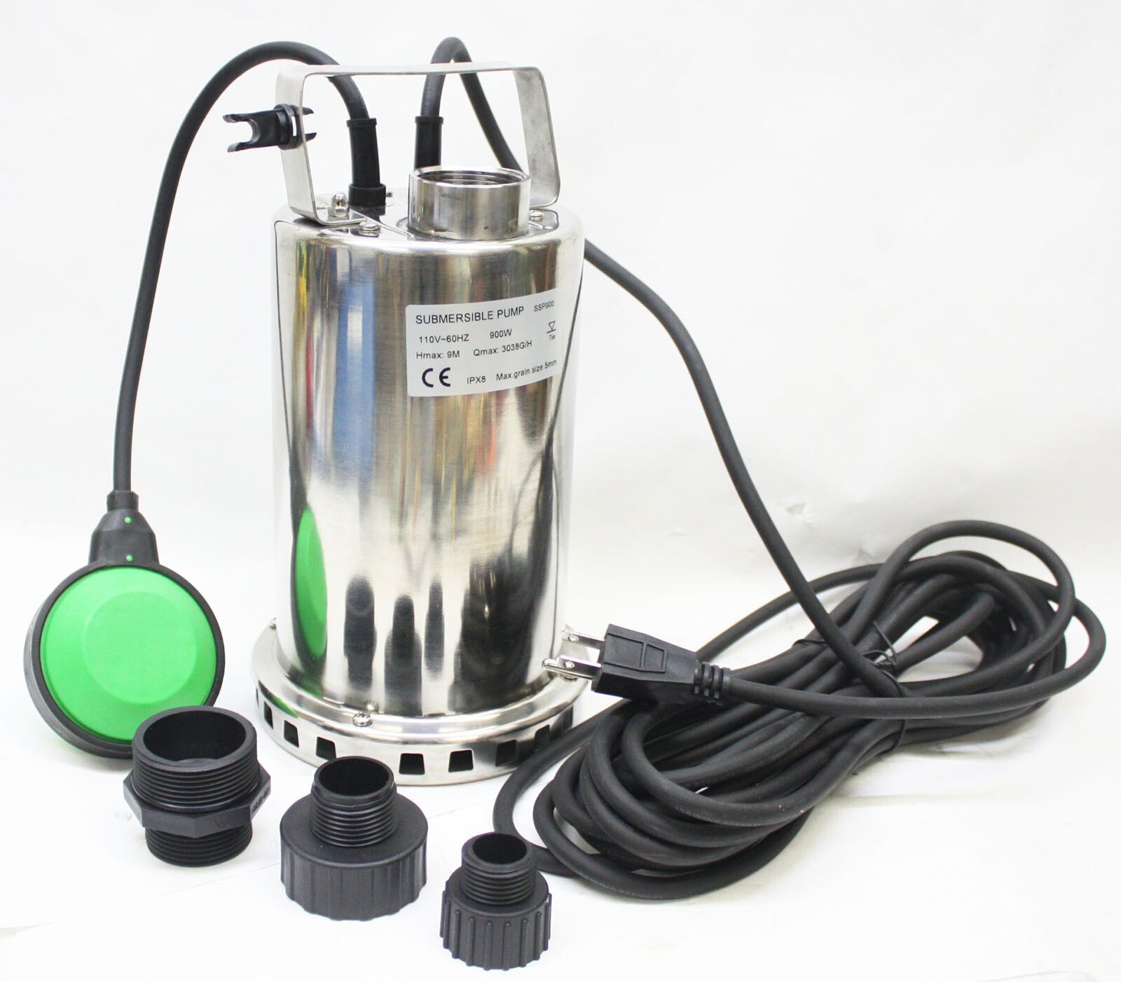 900W Stainless Submersible Pool Pond Drain Transfer Pool Water Pump 3038GPH gallery
