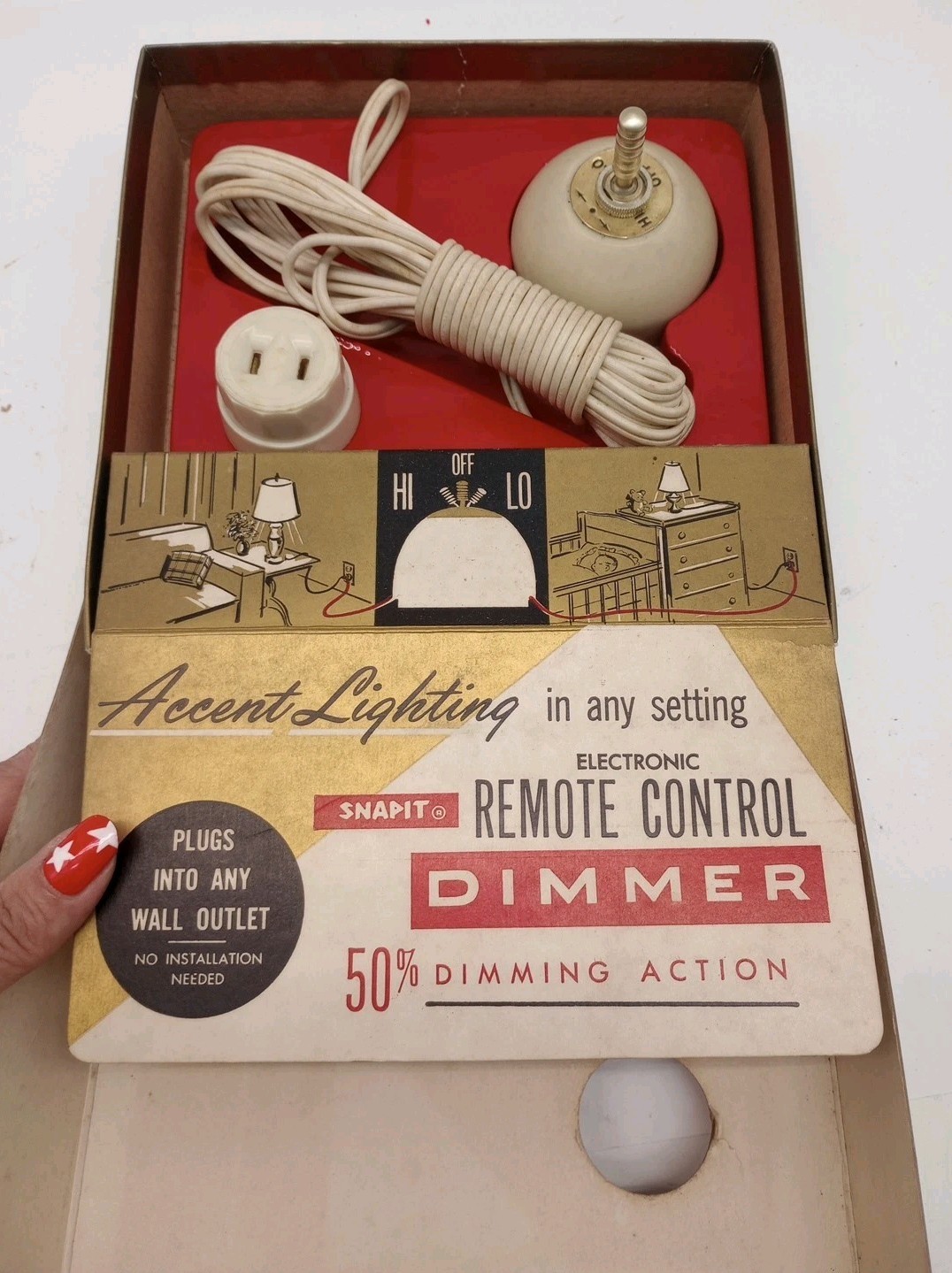 Rare Vtg Snap It Plug-In Remote Control Button Dimmerfor Accent Lighting Look gallery