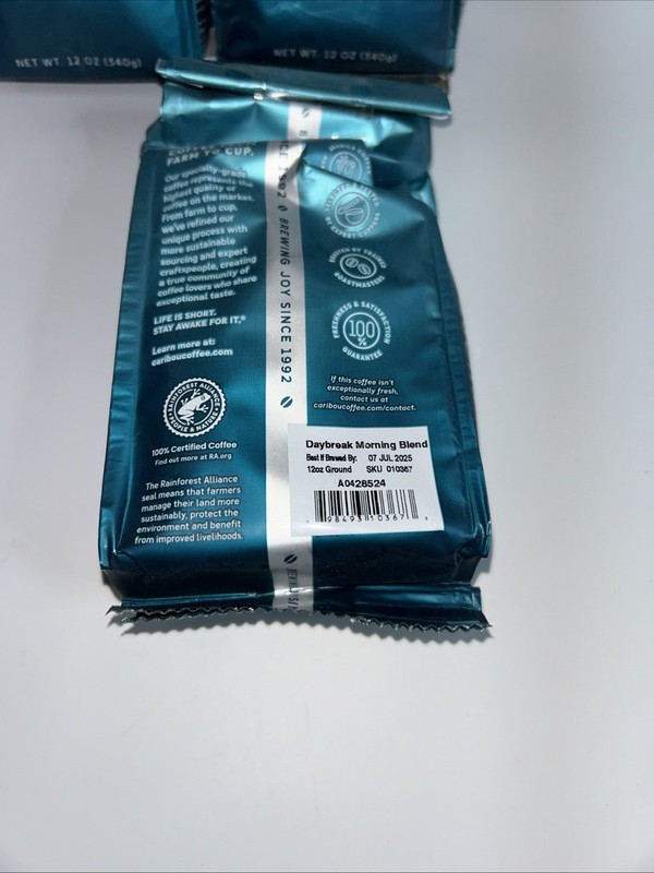 (5) Caribou Coffee Daybreak Blend Ground Coffee Light Roast 12 oz PLEASE REVIEW gallery