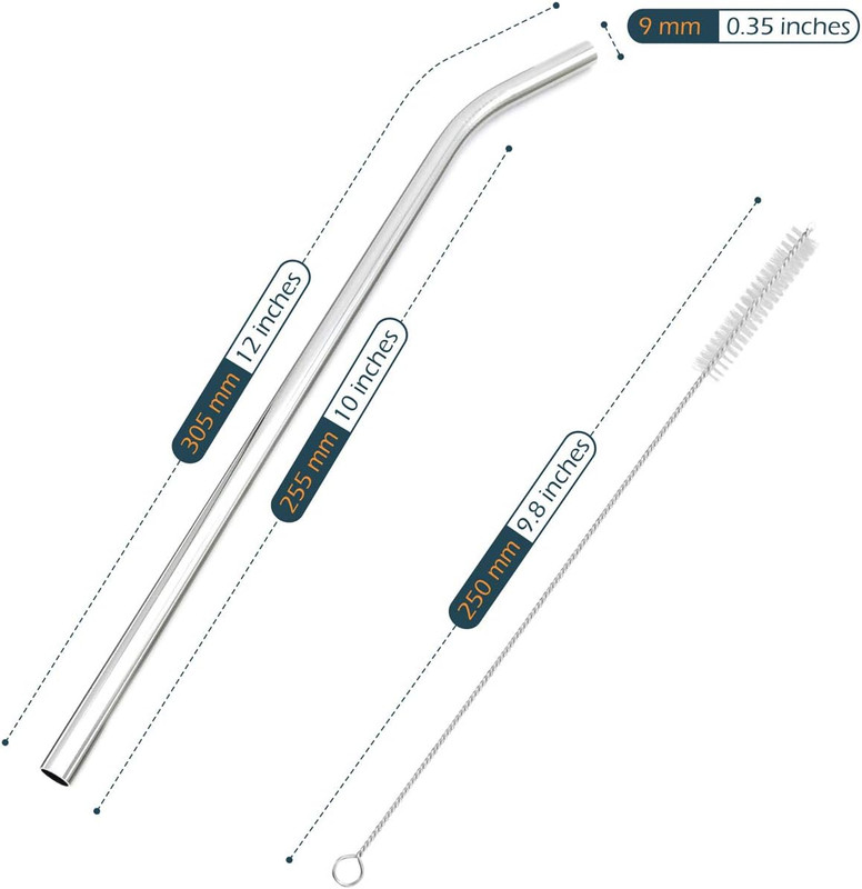 Big Drinking Straws Reusable 12 Inches Extra Long 9mm Extra Wide SUS 304 Food-Gr gallery