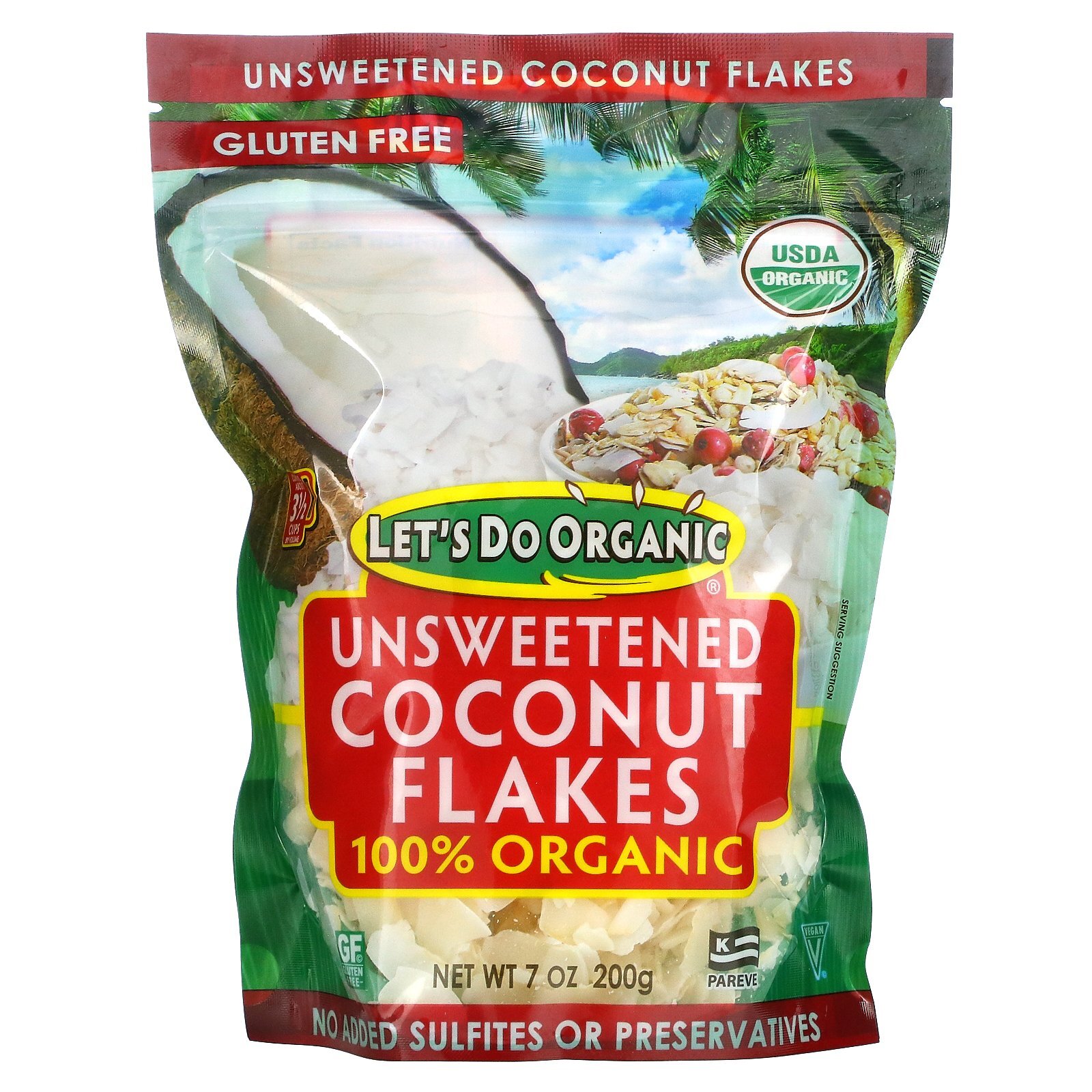 Let's Do Organic, 100% Organic Unsweetened Coconut Flakes, 7 oz (200 g) gallery