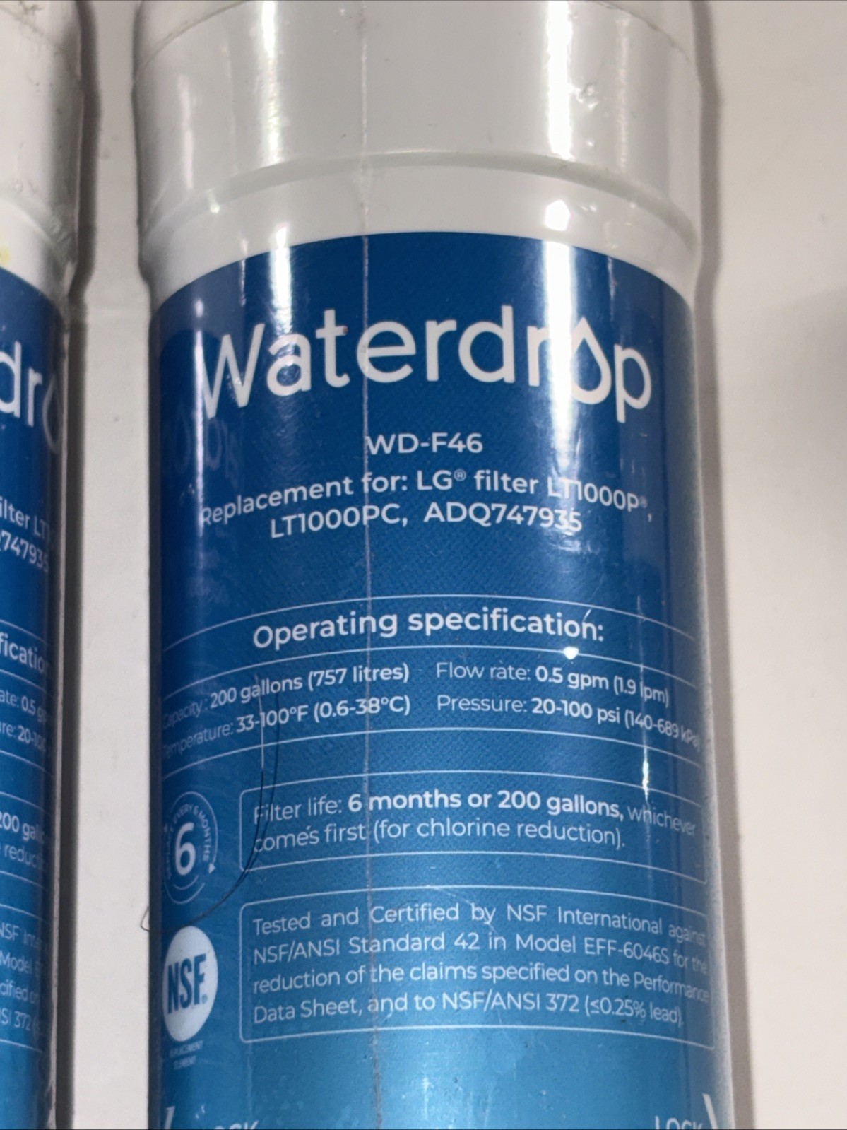 Waterdrop WD-F46 Water Filter 4-Pack New Sealed gallery
