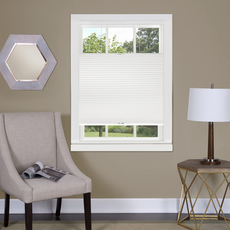 Cordless Cellular Pleated Window Shades - 39 Inch Width 64 Inch Length - White gallery