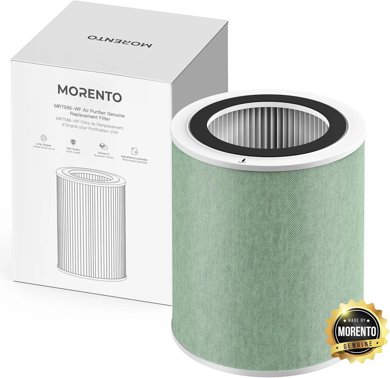 MORENTO Air Purifier Replacement Filter for MR7566 Air Purifer, High-Efficiency gallery