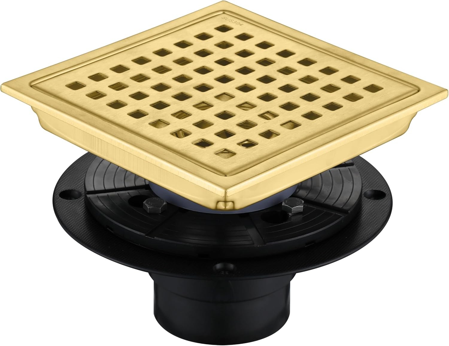 4/6 In Square Shower Floor Drain with Hair Filter,Stainless Steel,CUPC Certified gallery