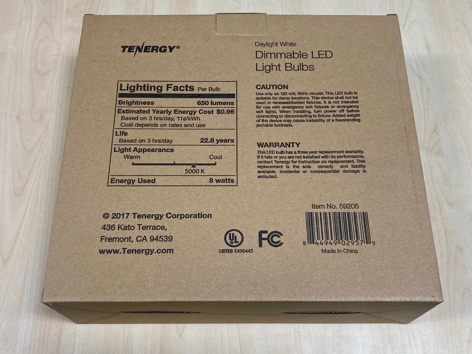 Tenergy 8 Pack Dimmable LED Light Bulbs - 8 Watts 5000K 650 Lumens - PN 59205 gallery