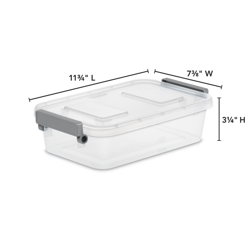 Modular Small Storage Bin, 2.7 Quart Latching Clear Plastic Storage Container wi gallery