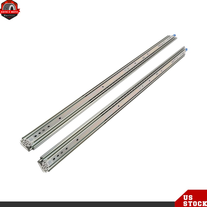 1 Pair 52 Inch Locking Drawer Slides Full Extension & Lock 500 lbs Load Capacity gallery