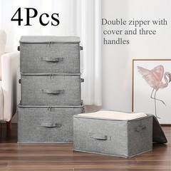 4Pcs Extra-large foldable cationic storage box,waterproof storage box