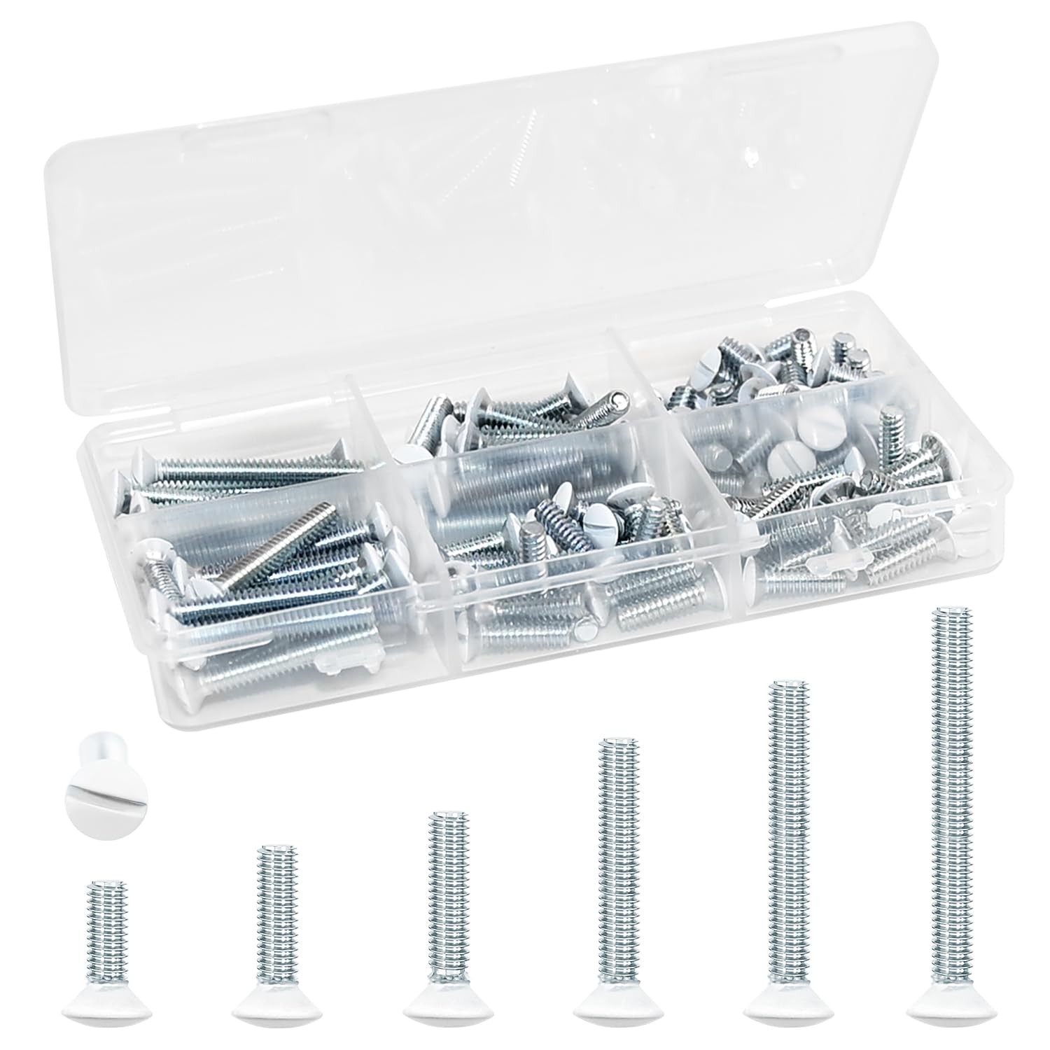 130 Pack White Outlet Screws 6-32 Thread, Wall Plate Screws for Electrical Cover gallery