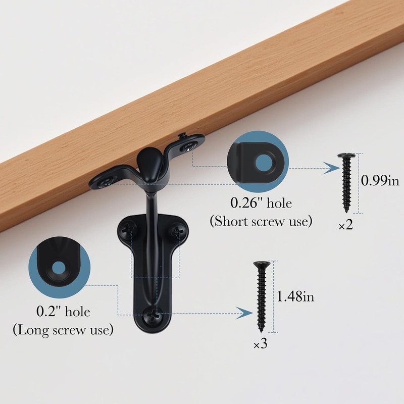 Durable 3-Inch Handrail Brackets for Stairway Safety - 330 lbs Support 2-Pack gallery