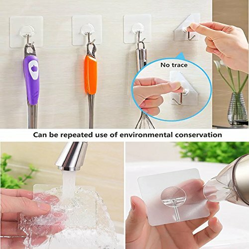 Wall Hooks 13lb (Max) Reuseable ,Waterproof & Oilproof,Self Adhesive,8 Pack gallery
