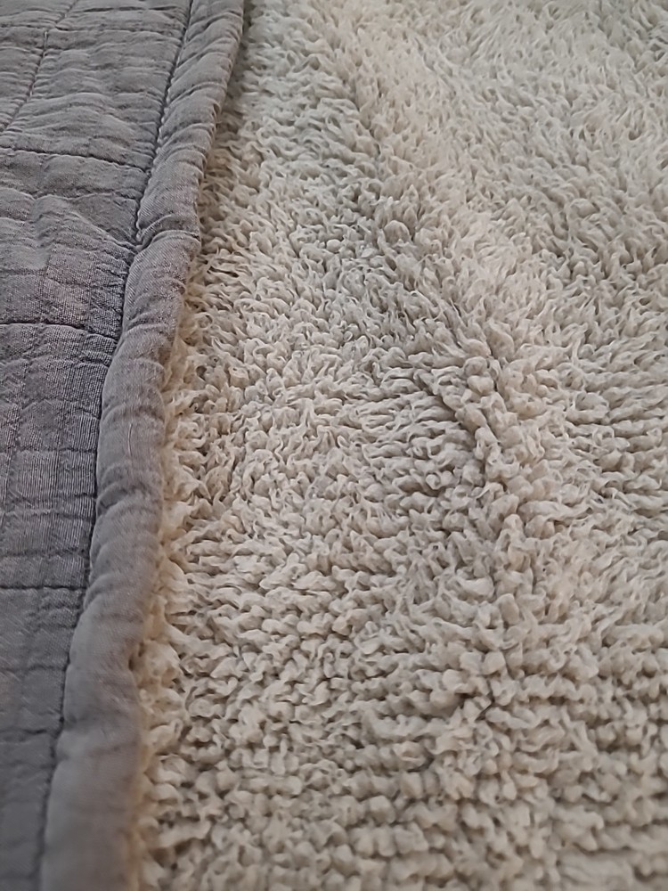 UGG Sample Standard 20"x26" Zip Pillow Cover Sham Sherpa & Quilted Grayish Brown