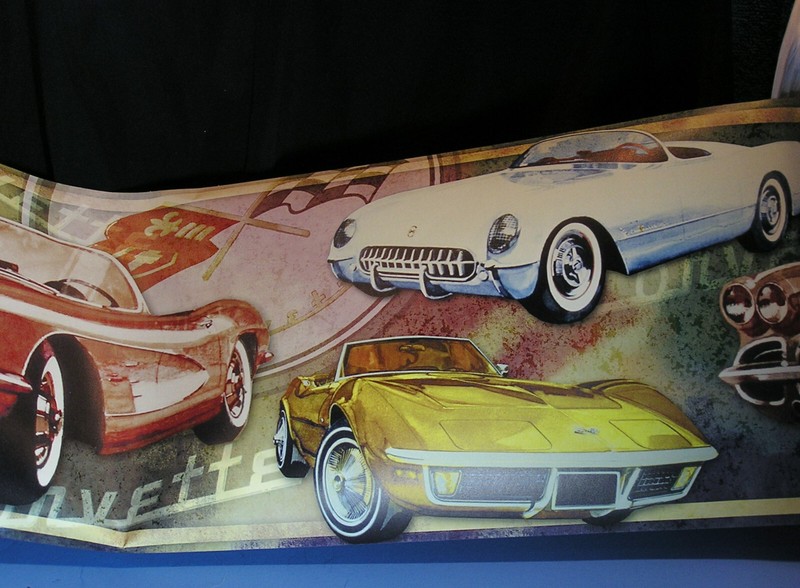 (1) roll Corvette Wallpaper Border - 9" Wide prepasted gallery