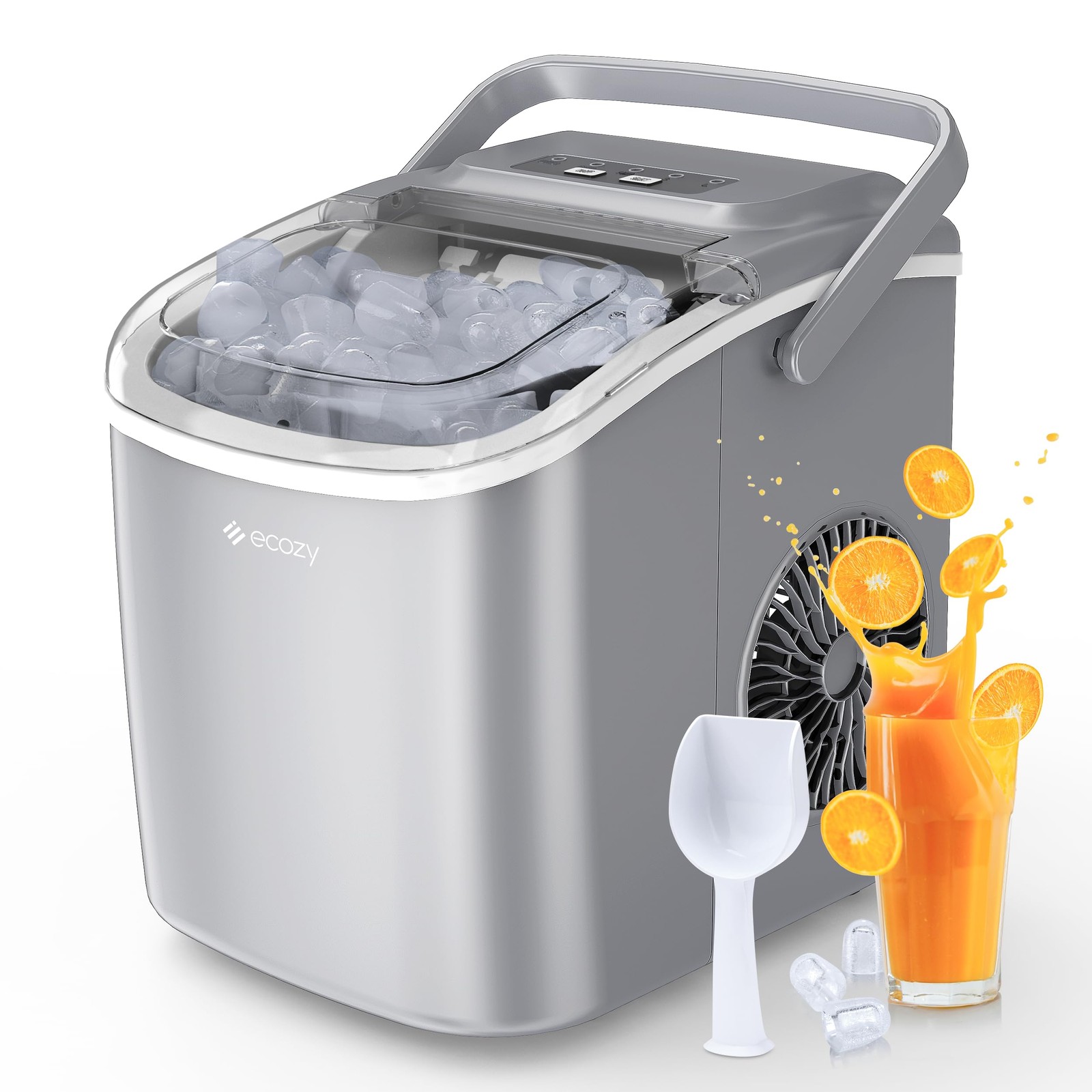 ecozy Portable Ice Maker Countertop, 9 Cubes Ready in 6 Mins, 26lbs in 24Hrs,... gallery