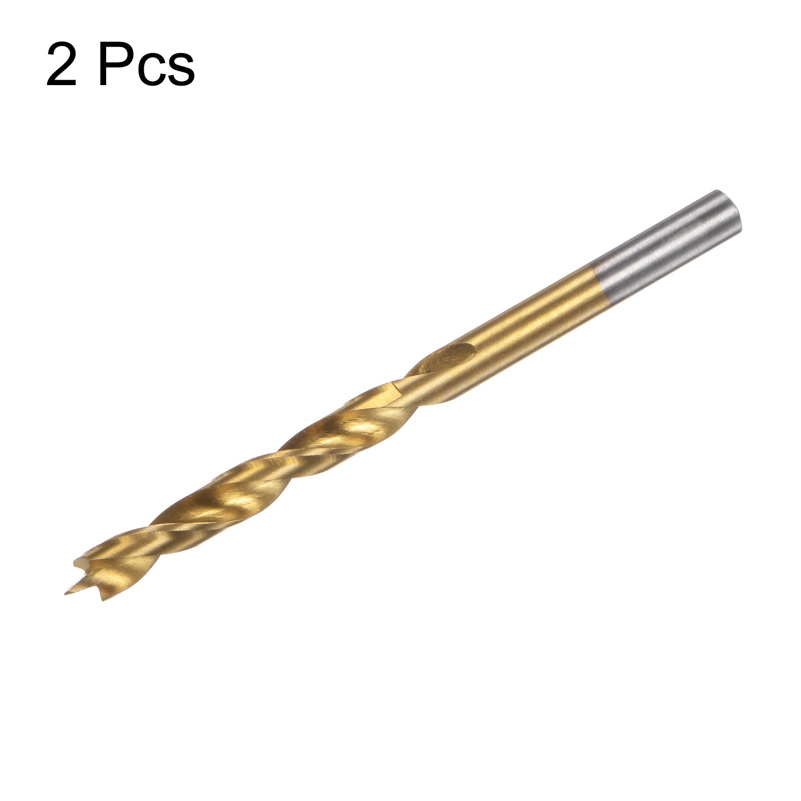 2pcs Brad Point Drill Bit 6mm(15/64") Dia HSS4241 Twist Drill Golden gallery