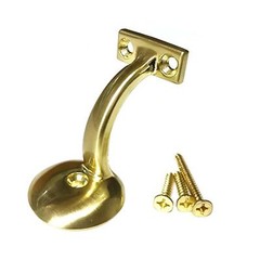 Handrail Bracket Round for Stairways with Mounting Screws – Set of 5 – (Brass…