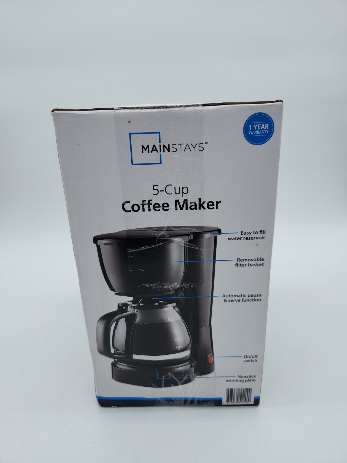 Mainstays 5 Cup Black Coffee Maker with Removable Filter Basket New gallery
