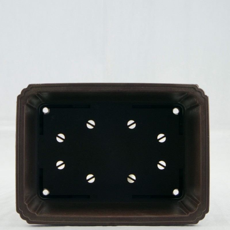 Rectangular Plastic Bonsai / Succulent Pot 10.5"x 7.75"x 3.5" - Dark Brown gallery