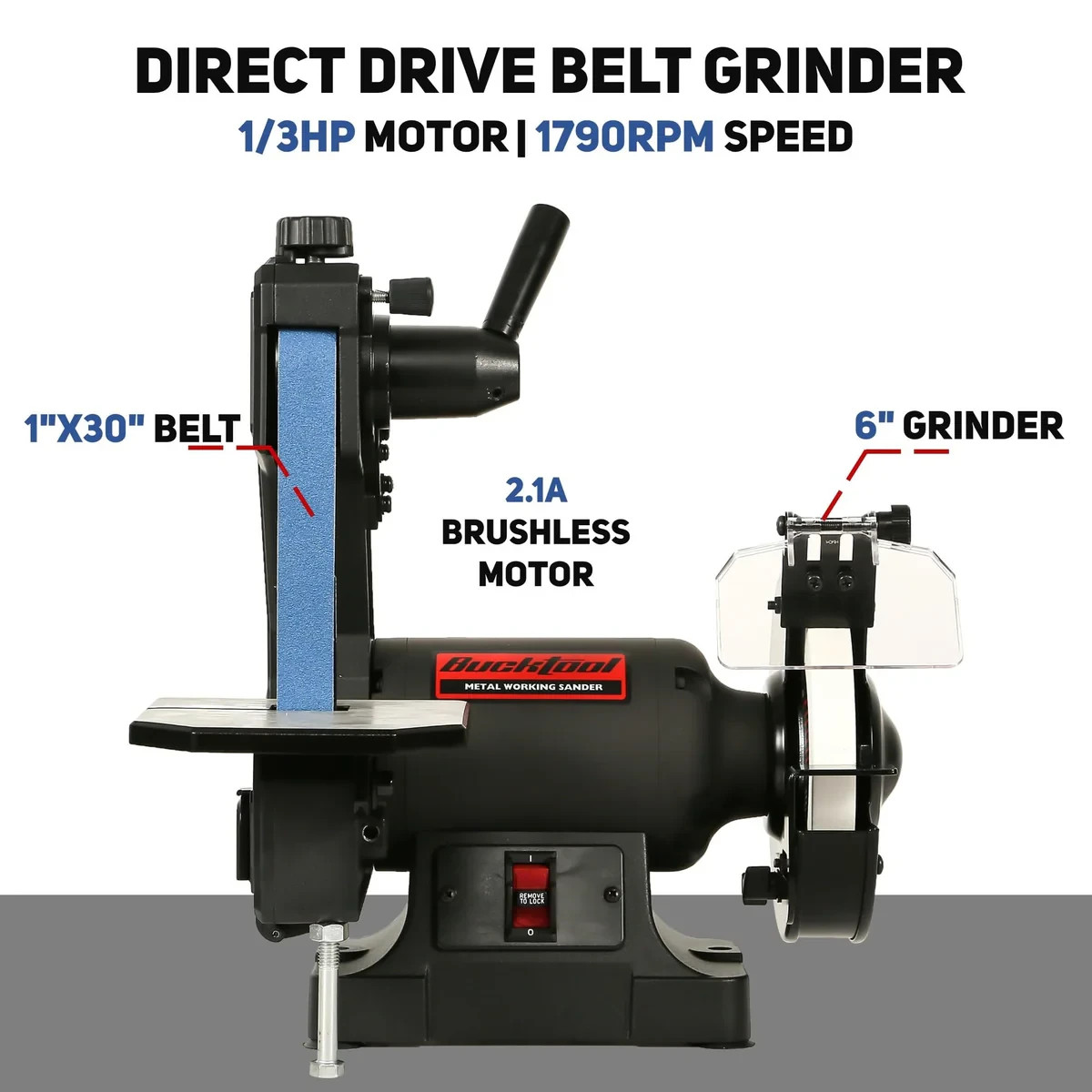 Bucktool Low Speed Bench Belt Grinder Combo,1/3HP Belt Sander for Knife Making gallery
