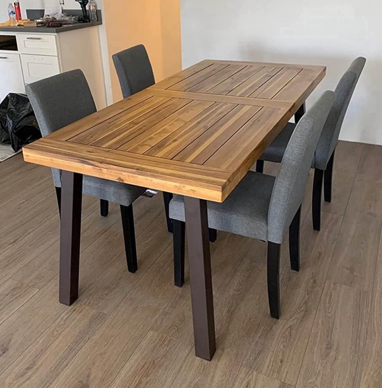 New Solid Wood Dining Table Industrial Farmhouse Seats 6-8 People gallery