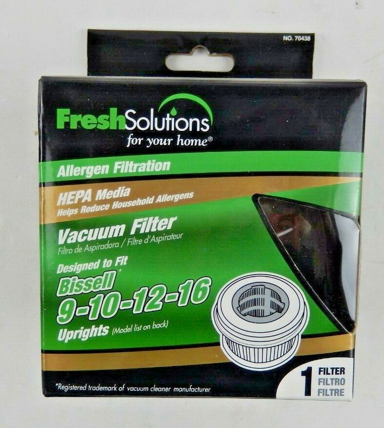 Fresh Solutions Vacuum Filter HEPA Media Allergen Bissell 9 10 12 16 Uprights