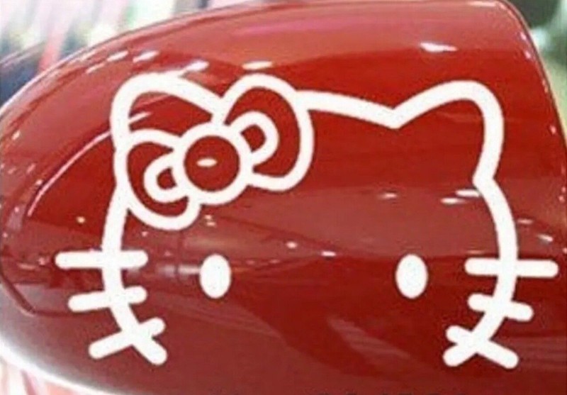 2pcs Red, Silver, Black, Hello Kitty Car Rearview Mirror Decal Sticker St-62 gallery