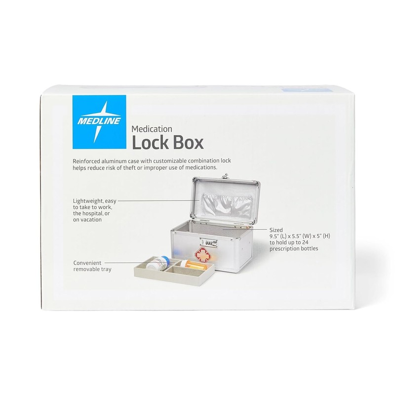 Medline Combination Medication Lock Box Holds Secure/Organized Up to 24 Bottles gallery