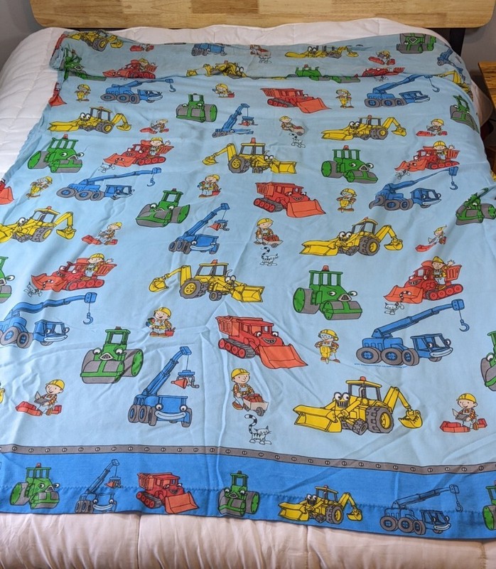Bob The Builder Twin Sheet Set Flat Fitted 2 Standard Pillowcase Dan River Vtg gallery