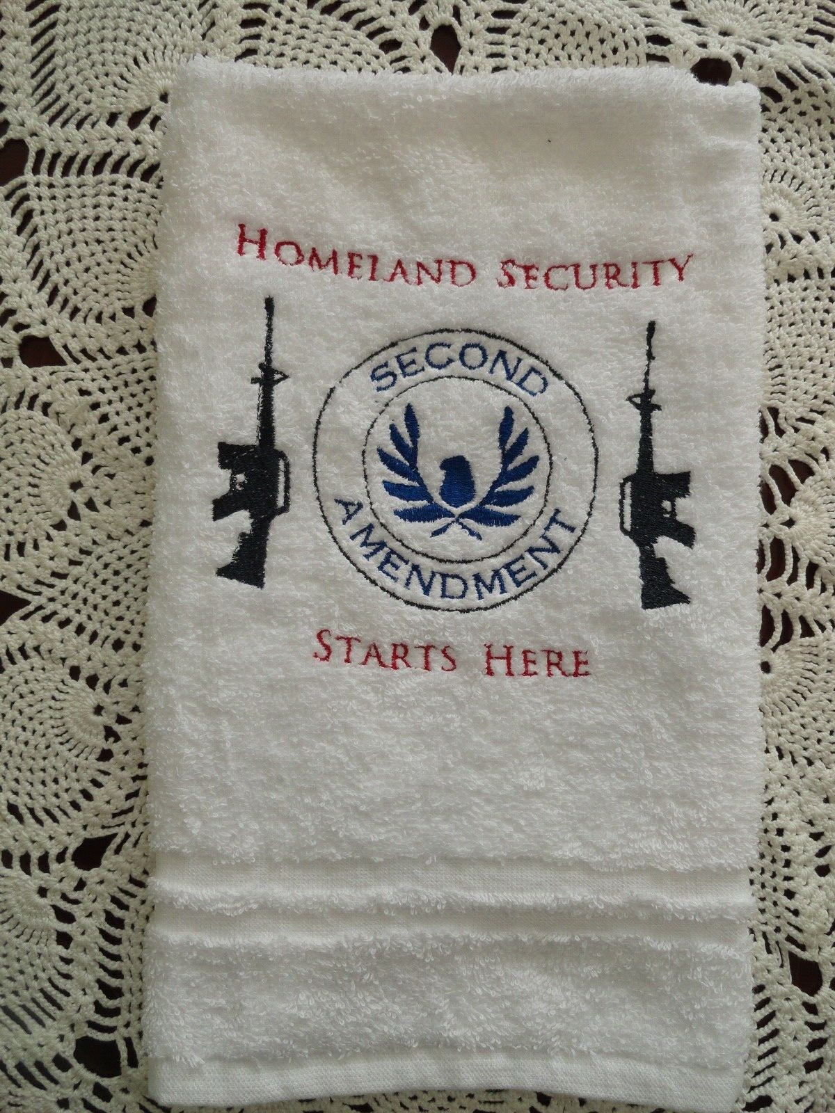 HOMELAND SECURITY 2nd AMENDMENT PATRIOT 4th July BBQ GUN RIGHTS PRO GUNS TOWEL gallery