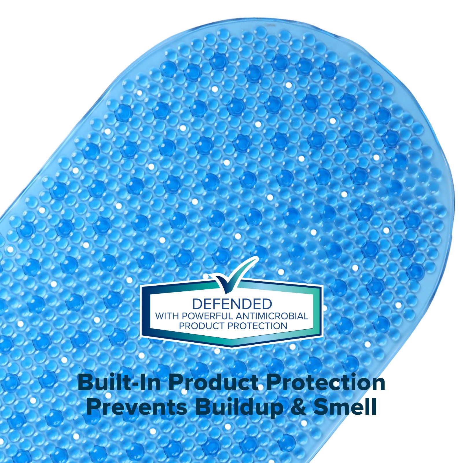 Mildew Resistant Bath Safety Mat with Suction Cups: Blue Non-Slip Bathtub Mat gallery