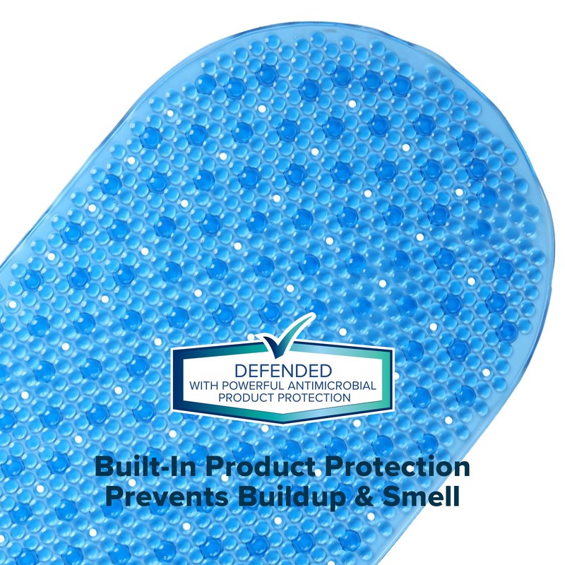Mildew Resistant Bath Safety Mat with Suction Cups: Blue Non-Slip Bathtub Mat gallery