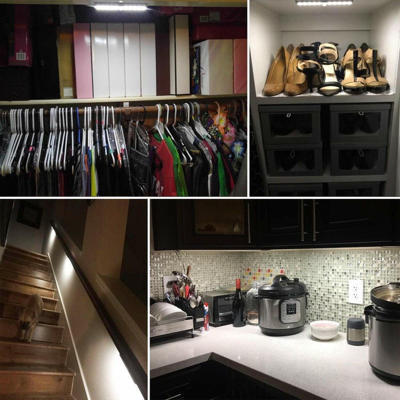 Wireless Under Cabinet Lighting LED Motion Sensor Battery Operated Closet 4pack gallery