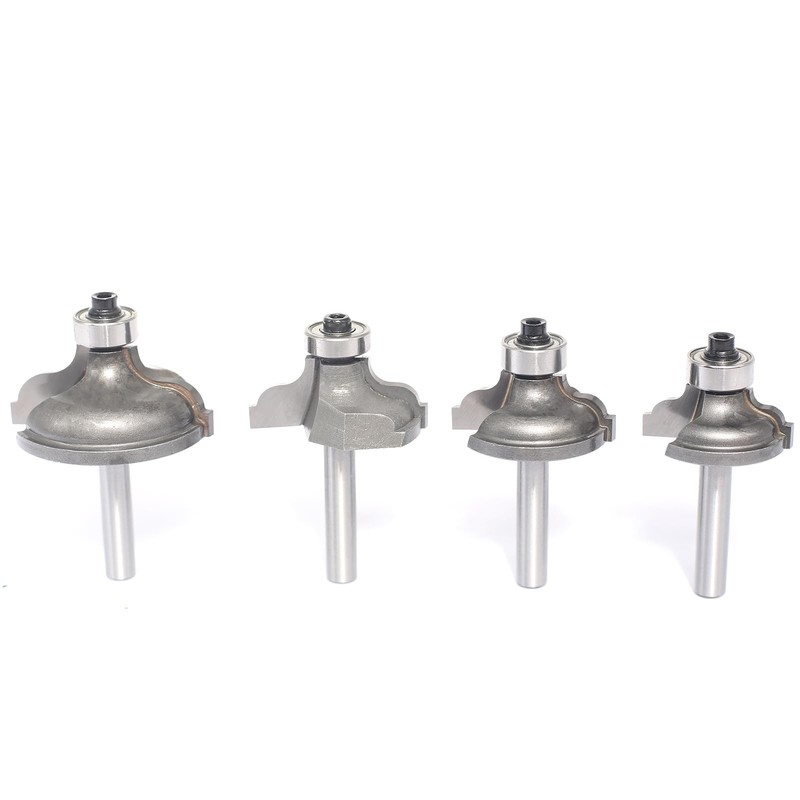 4Pcs Ogee Router Bit Set, 1/4" Shank, Double Roman Edging Cutter for Wood Moldin gallery
