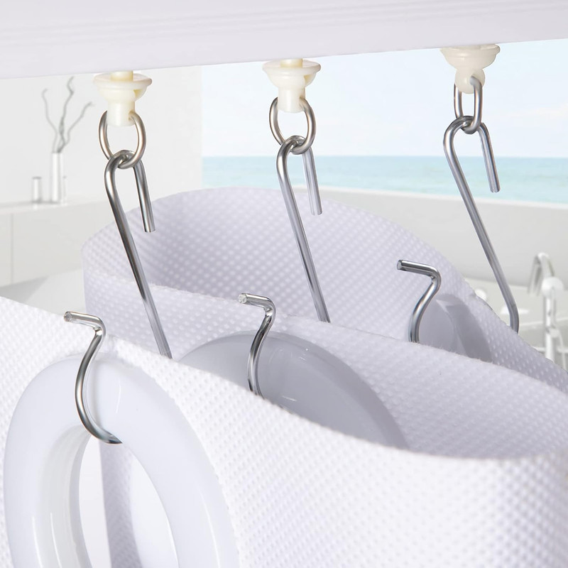 60 Pcs Shower Curtain Track Gliders Hooks Pack of 30 Pieces Hooks and 30 Pieces gallery