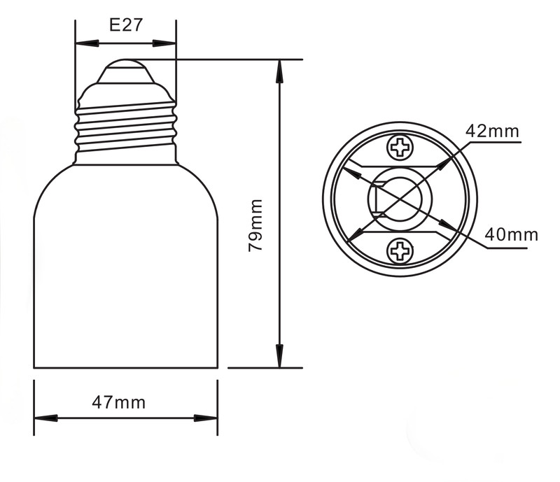 Rebaydo™ 2pcs E26 E27 male to E39 E40 female Converter gallery