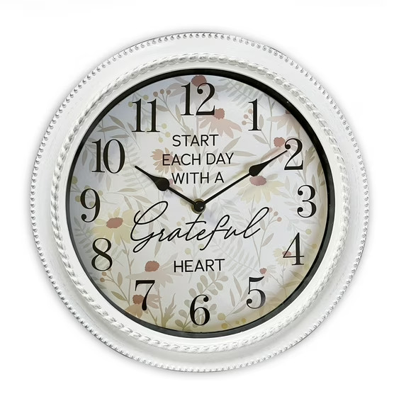 12" Analog Wall Clock Quartz Movement Battery-Powered Inspirational Wall Clock