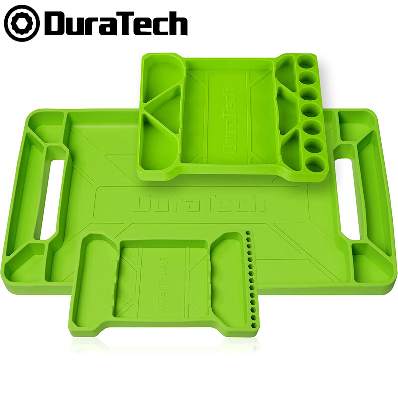 DuraTech Flexible Tool Tray 3PC Silicone Tool Holder for Household Storage Green gallery