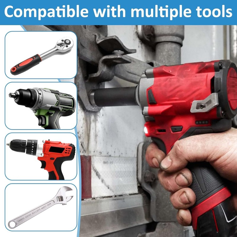 4Pcs Low Profile Impact Socket Adapter Set, Drive Ratchet Adapter Set, Magnetic gallery