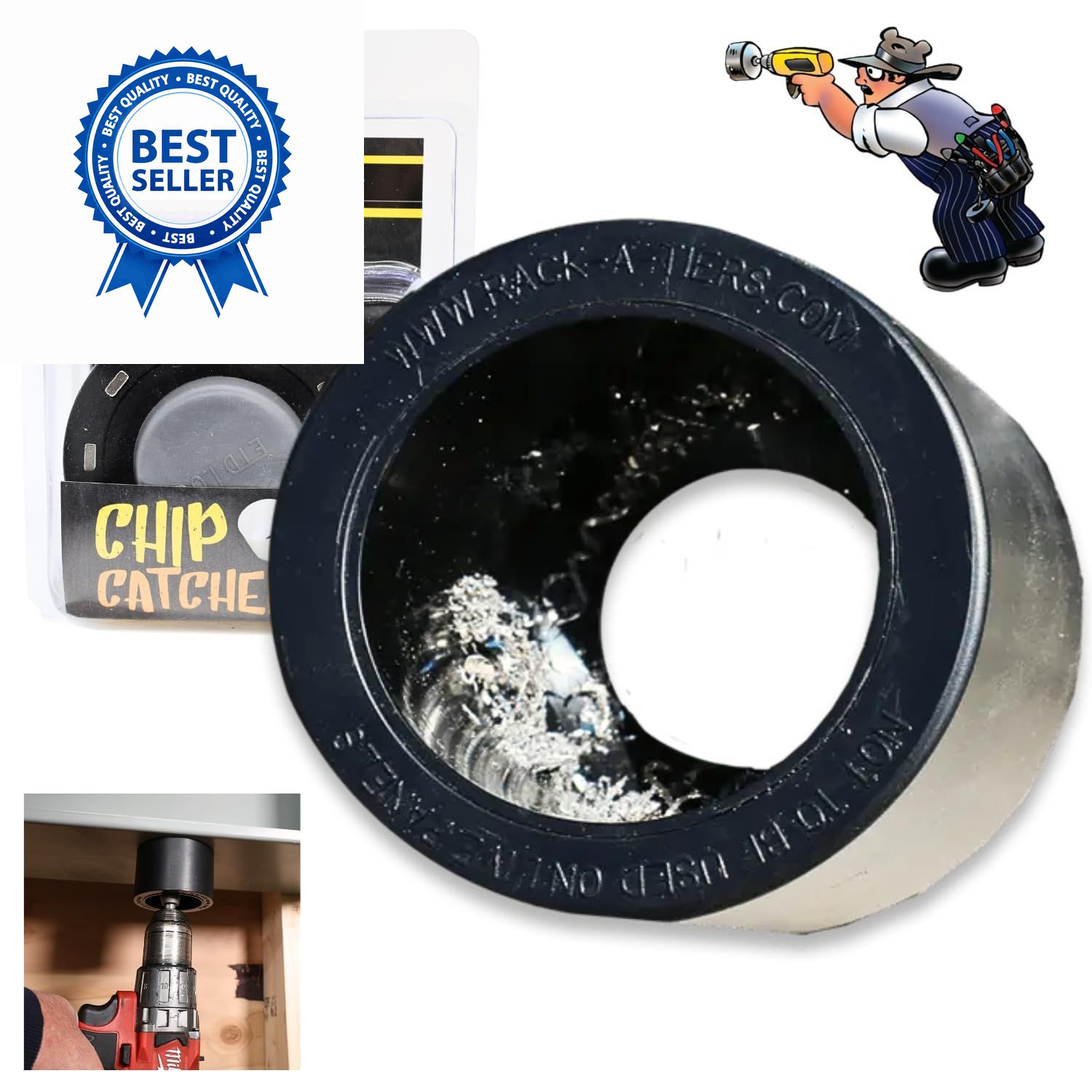 Rack-A-Tiers Chip Catcher - Magnetic Metal Drill Collector, Metal... gallery