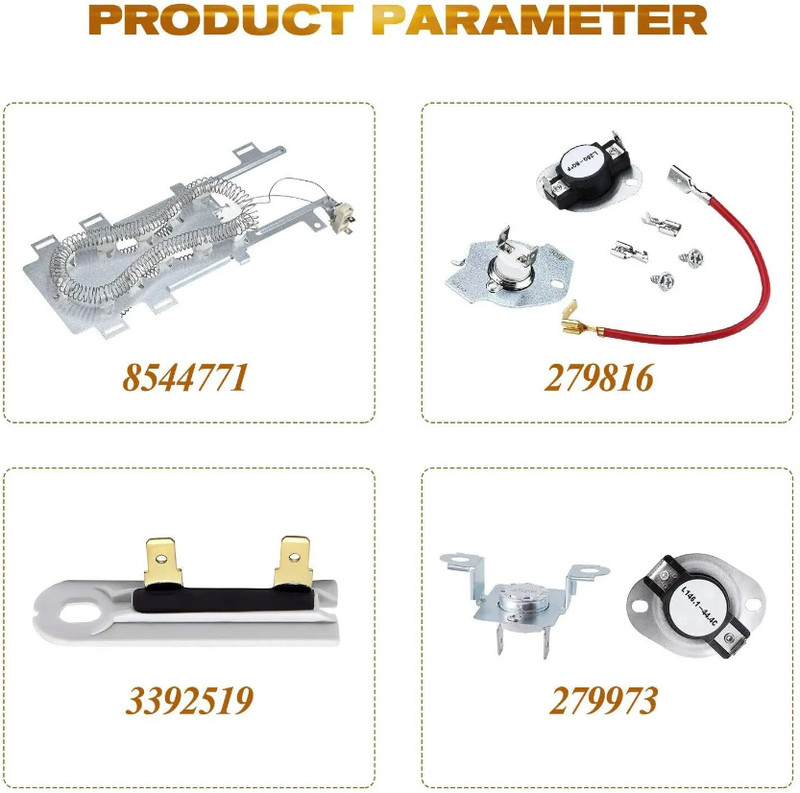 Dryer Heating Element Replace For Whirlpool WED9200SQ0 WED8300SW1 WED9050XW1 gallery
