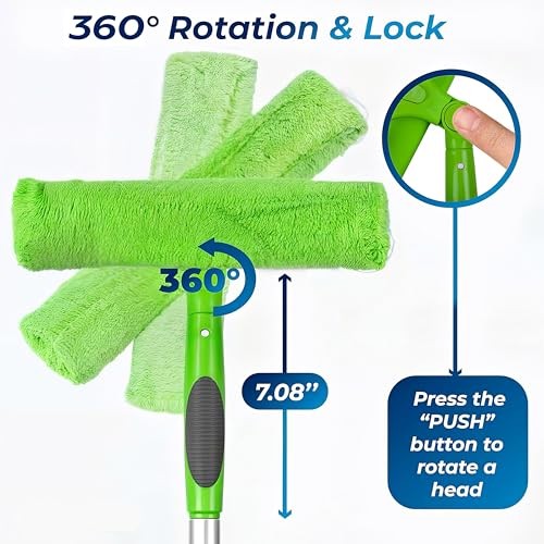 Professional Window Squeegee for Window Cleaning, 2 in 1 Rotatable 62 inches gallery