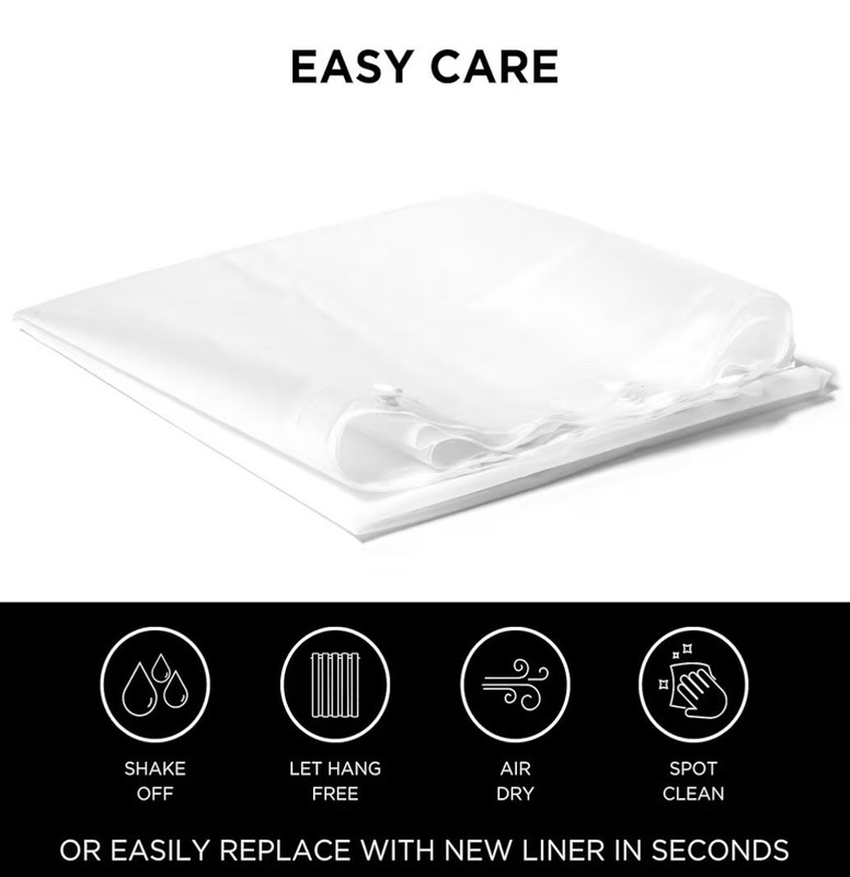 Hookless It's A Snap! PEVA Snap-In Replacement Shower Curtain Liner 70x54" Frost gallery